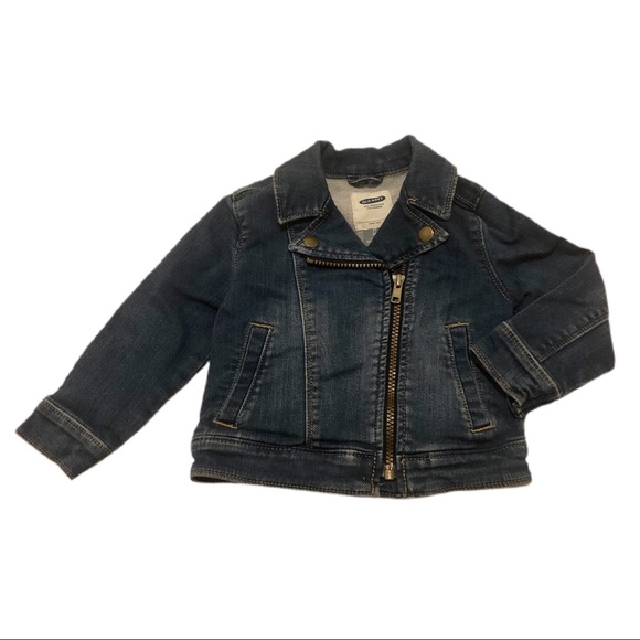 Old Navy Girls Denim-Knit Moto Jacket - Picture 2 of 7